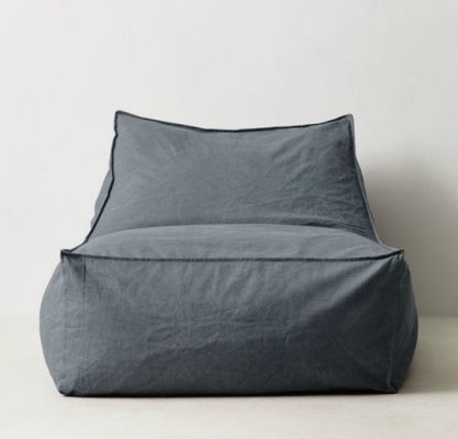 RH DISTRESSED CANVAS BEAN BAG LOUNGER - BLUE