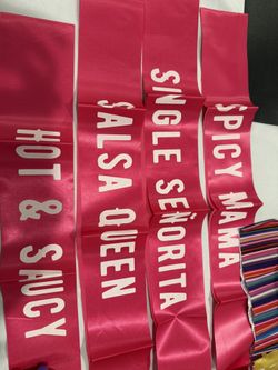 Hot Pink Bachelorette Sashes Paired Sombreros