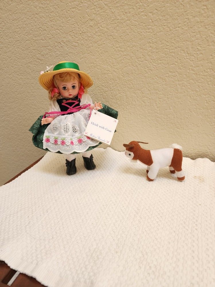 Like New 8" Madame Alexander Doll/Heidi with Goat/Storybook/Gift/Collectible
