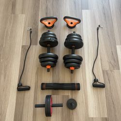 Workout Bench And Weights