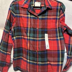 Women’s Flannel Plaid Long Sleeve Shirt