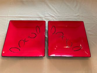 Square Red decorative serving platters