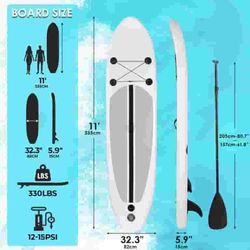 Inflatable Stand up Paddle Board 11ft SUP Paddle Board Non-Slip Comfort Deck with SUP Accessories