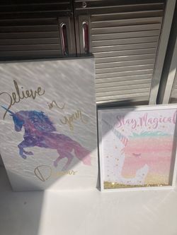 Unicorn paintings $20 for both