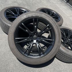 19” Tesla Model Y Factory Oem Wheels Satin Black Rims Long Range Performance Gemini