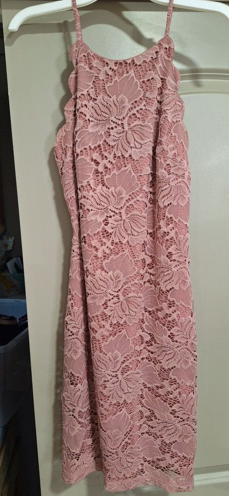 Lace Rose Color Dress