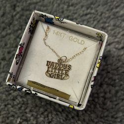 "daddy's little girl" newborn necklace 14k gold