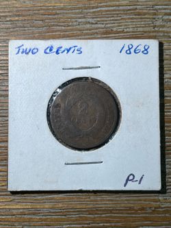 1868 Two Cent Piece Us Coin