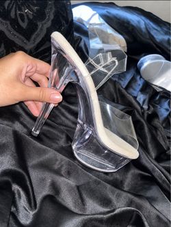 Clear Pleaser Platform Stiletto Heels Size 9