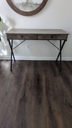 Title: Rustic Industrial Desk / Console Table with 2 Drawers
