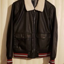 Men's Tommy Hilfiger Water Resistant Premium Finish Faux Leather Jacket Size Medium