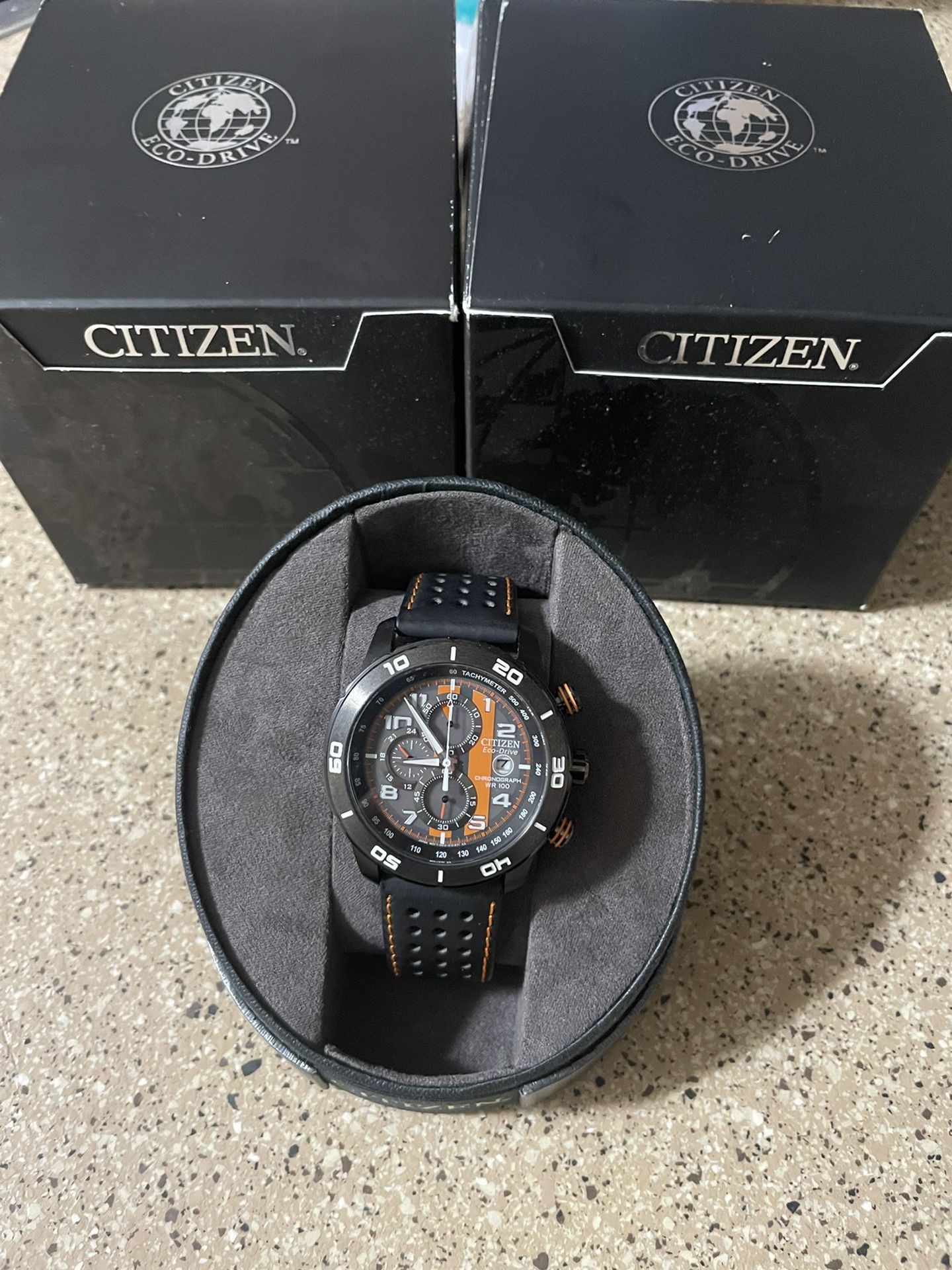 Citizen eco drive chronograph wr100 Orange