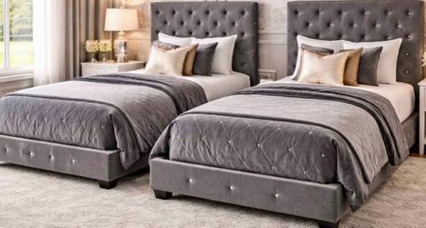 Brand new twin size gray bed each