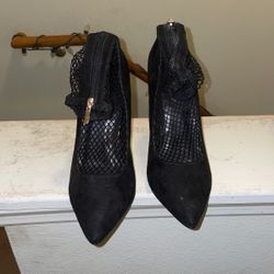 Fishnet Black Heels