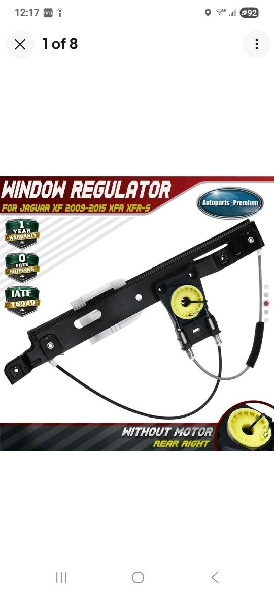 New Power Window Regulator for Jaguar XF 2009-2015 XF XJ Passenger Side