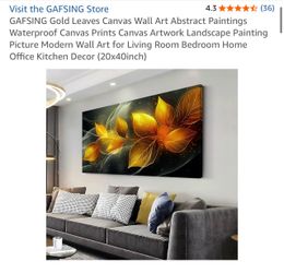 GOLD LEAVES CANVAS