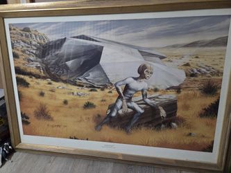 Awesome Alien Print! 36x24 Framed! Aliens Conspiracy Art