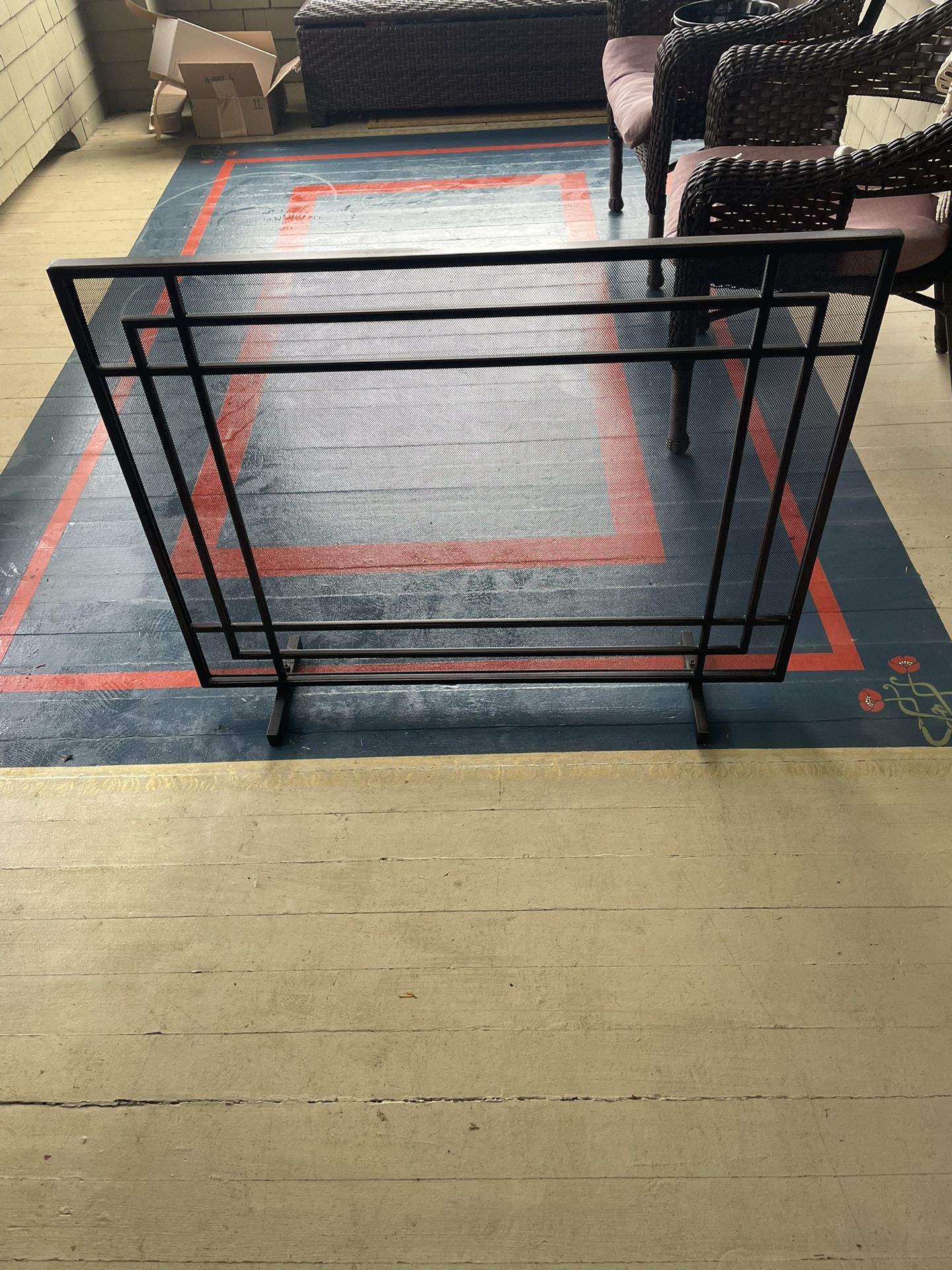 Mission style Fireplace screen