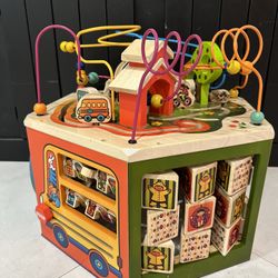 Wooden activity cube