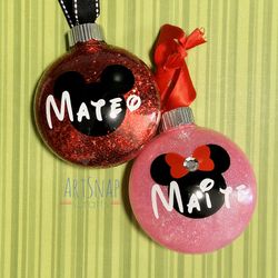 Mickey and Minnie Mouse Christmas Ornaments