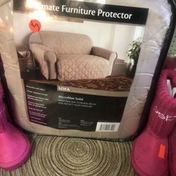 New Beige Microfibre Sofa Cover Still In The Package