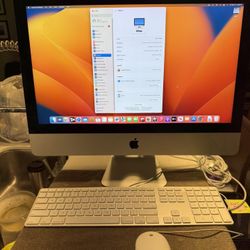 iMac Retina 4K, 21.5-inch, A1418 EMC 3069 2017 3.4 GHz Quad Core Intel Core i5 16GB 500 GB SSD HDD macOS Ventura, Keyboard and Mouse 