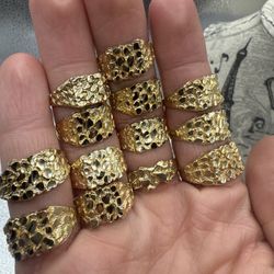 10k Solid Gold Nugget Rings