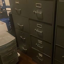 3 Metal Filing Cabinets