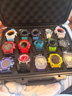 Lot of 15 Sport Watches in Hard Case