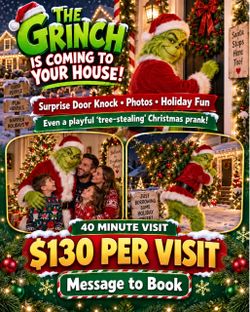 Grinch Character Visit – 40 Minute Holiday Experience