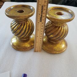 N. Peoria Small Pillar Candleholders Candle Gold  Holiday Please Read Description For Pick Up Location Options 