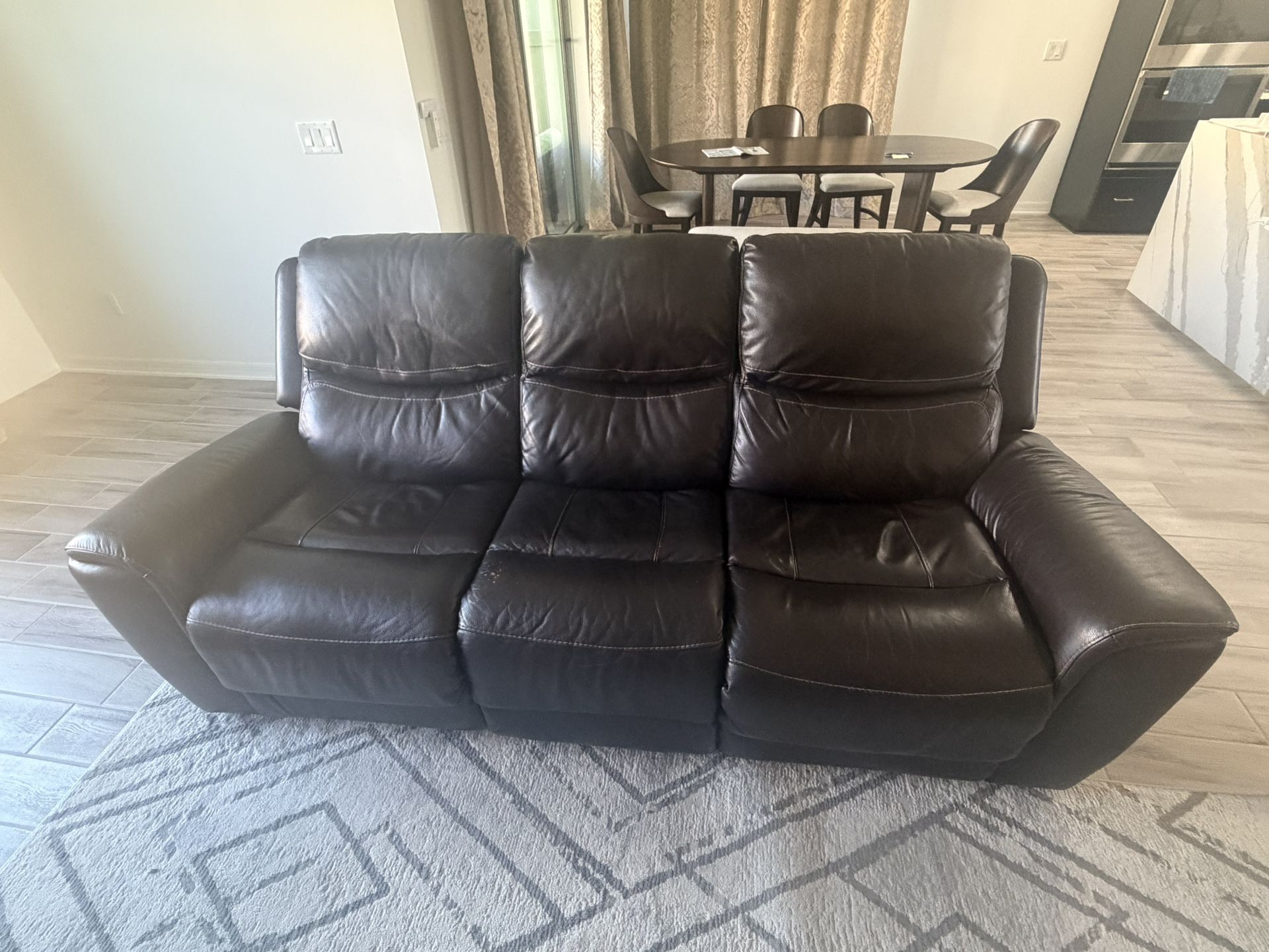 Leather Power Reclining Sofa with Power Headrests