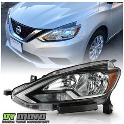 2016-2019 Sentra Halogen Headlight Headlamp w/Bulb Replacement Left Driver Side