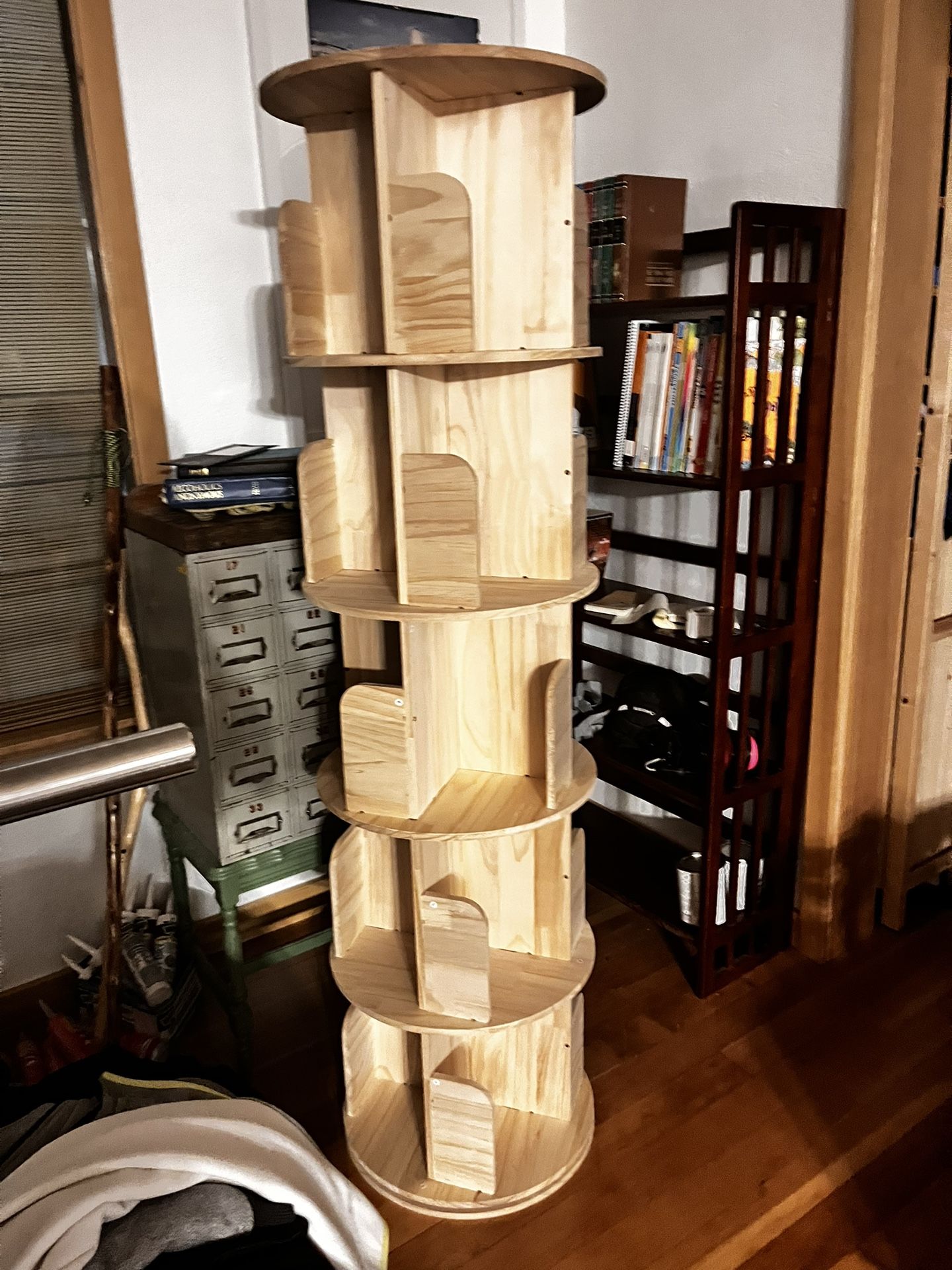 Real Wood Spinning Bookshelf 