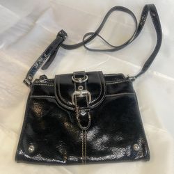 Nine West Shiny Black Crossbody Bag