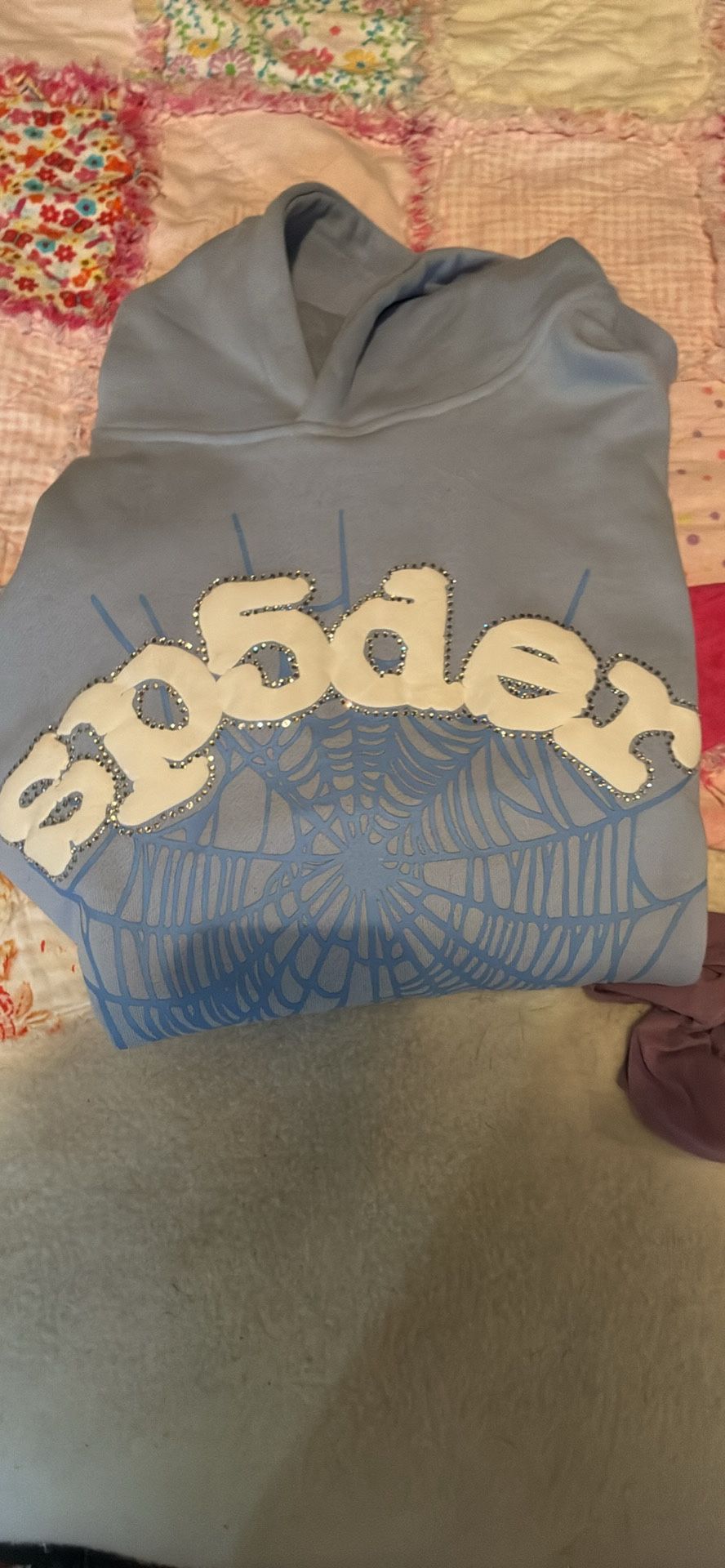 Sp5der Hoodie Light Blue