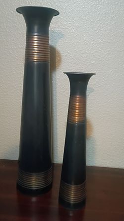 rustic bronze metal decorative vases