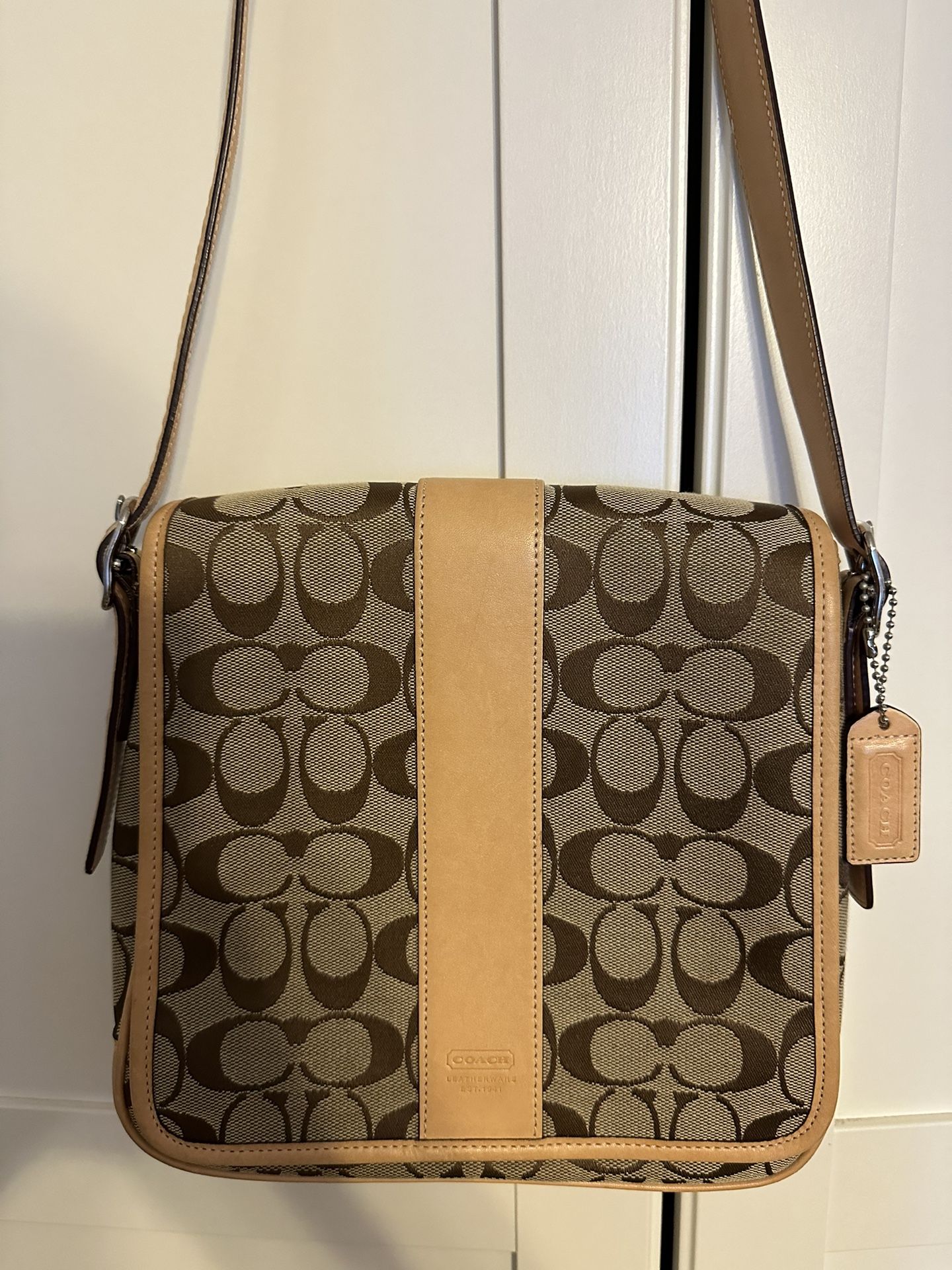 Coach Signature Canvas Leather 6357 Crossbody Shoulder Bag [Price - Main Image