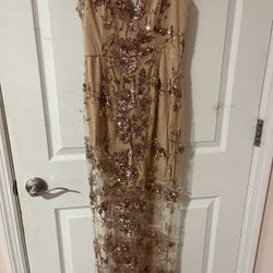 Fashion Nova Gold sequin Dress