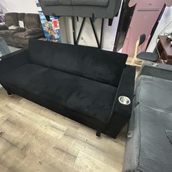 Sofa Bed Convertible With Cup Holder And USB Port 