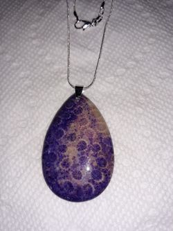 Beautiful Purple Ammonite fossil necklace