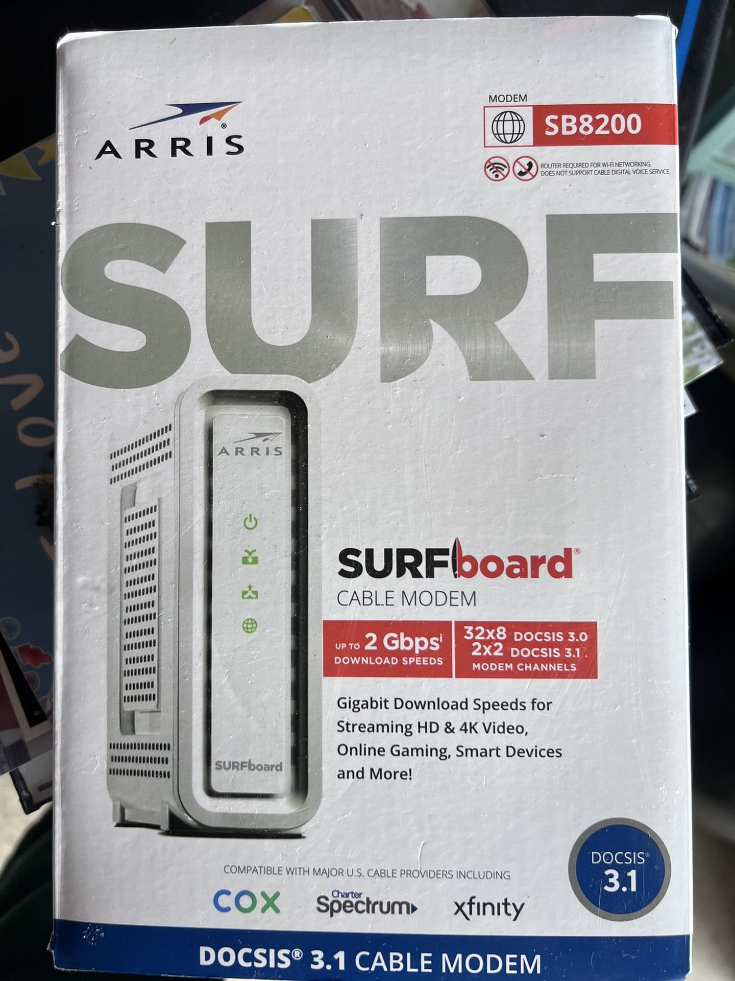 ARRIS - SURFboard SB8200 32 x 8 DOCSIS 3.1 Gig-Speed Cable Modem