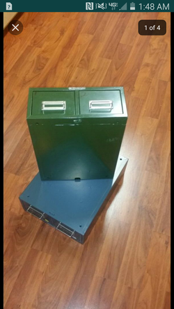 2 STEELMASTER Steel Card File Box