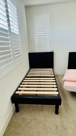 Twin bed frame/ mattress frame/ faux leather