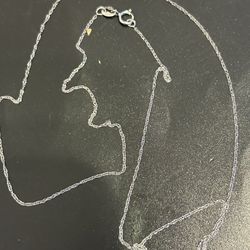 10 K White Gold Chain 