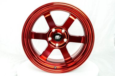 17X9 MST Time Attack Ruby Red Wheels