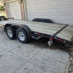 2017 Flatbed Trailer with Ramps 7' X 18'