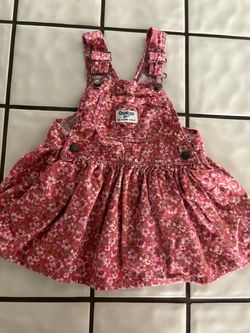 OshKosh B'gosh Girls Floral Corduroy Overall Dress