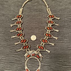 Silver squash blossom necklace