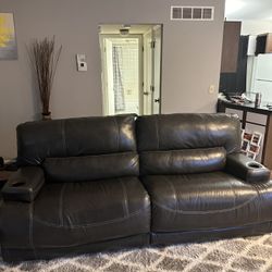 Ashley Furniture Genuine Leather Sofa and Loveseat